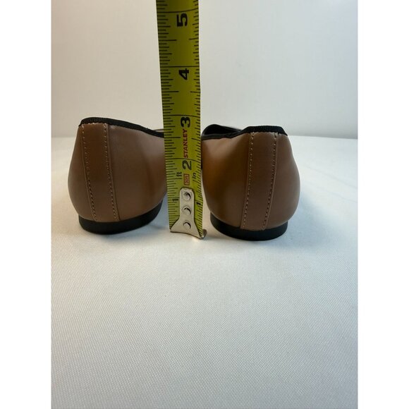 Nine West Ollin Womens Size 9M Tan Black Patent CapToe Ballet Flat Shoes - Picture 9 of 12